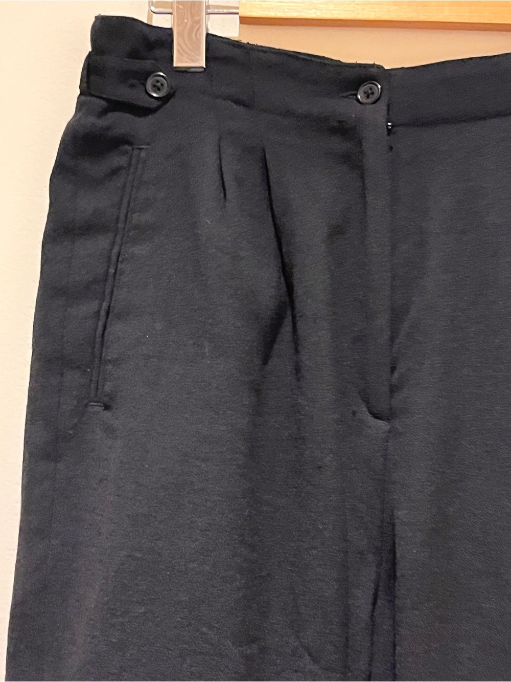 Vintage 100% Wool Jacob Tailored Side Tab Pleated Relaxed Leg Pants M